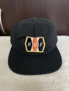 HUF 刺繍ロゴ キャップ 黒 ストリート