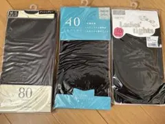 新品　80、50、40デニール タイツセットM-L ブラック