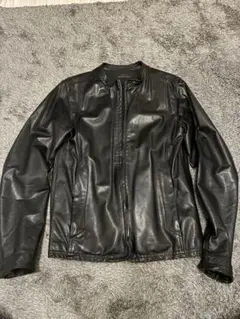 黒レザージャケット ジップアップ