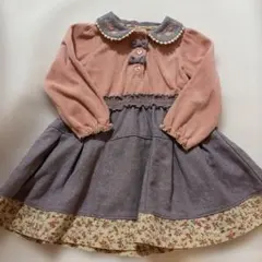 Sourisフラワー刺繍付きワンピース 95cm