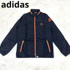 adidas アディダス ナイロンジャケット デサント製　トレフォイルロゴ 黒