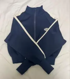 ショートトラックジャケット ブルー ショート丈 フリーサイズ