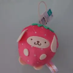 サンリオキャラクターズ　フルーツきぐるみマスコット　いちご　ポムポムプリン