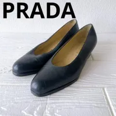 PRADA ローファー ブラック レザー イタリア製 スクエアトゥ エナメル