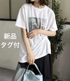 ローカストLOCUST フォトプリントリブTシャツ　オフホワイト