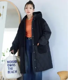 FREAK'S STORE 限定展開ボア×キルティング 切り替え ロングコート