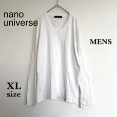 メンズ　【ナノユニバース】　長袖　カットソー　Vネック　【XL】　シンプル