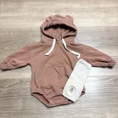 くまちゃんロンパース 70 レッグウォーマー付き