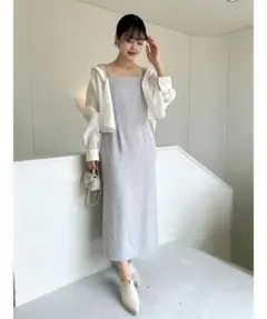 SNIDEL スナイデル　シャツセットジャガードキャミワンピース