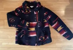 ボアジャケット ネイビー 幾何学模様