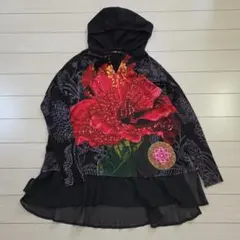 Desigual フーデッドチュニック 長袖 ブラック Mのサムネイル