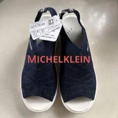 新品【ＭICHELKLEIN】★バックストラップ　サンダル　ネイビー　24cmのサムネイル