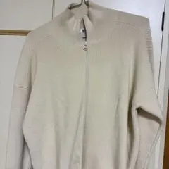 UNIQLO U リブ編みジップアップセーター M ベージュ