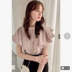 【最終値下げ】GRL ダブルフリルスリーブハイネックブラウス[al151]