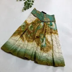 希少✨YOKANGヨーカン沖縄琉球紅型手染めワンピースベルトリボン