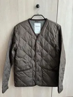 【超美品】TAION シティパイピングVネック ダウンカーディガン ブラウン S