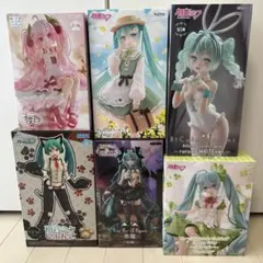 初音ミク　プライズ　フィギュア　6体セット　桜ミク　バニー　ラスカル　ぬーどる