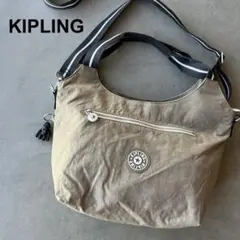 【KIPLING】キプリング　ショルダーバッグ　ハンドバッグ　2way　ベージュのサムネイル