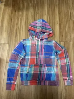 ポロ・ラルフ・ローレン チェック柄パーカー　xs