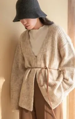 LOWRYS FARM メランジカーデロングスリーブ　ベージュ