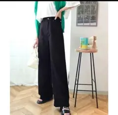 Classical Elf 美シルエット。ハイウエストワイドデニムパンツ