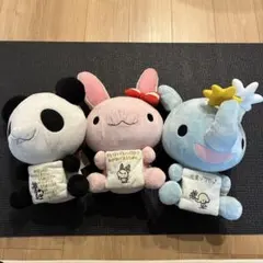 【平成レトロ】ちびギャラリー　BIGぬいぐるみ　パンダ、ウサギ、ゾウ　3点セットのサムネイル
