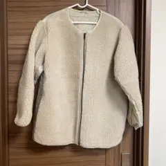 ニコアンド　ベージュ フリースジャケット ジップアップ