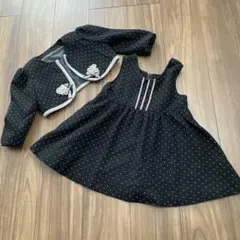 ひ*こ様 黒の水玉ドレスとボレロジャケットセット 100A