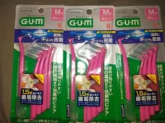 GUM 치간 브러쉬, L 모양, 뛰어난 착용감, M, 3개 세트, 8개 팩