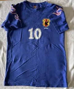 サッカー日本代表 炎ユニフォームデザインTシャツ 背番号10名波浩選手