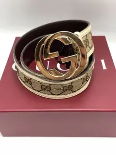 グッチ GUCCI オールドグッチ ベルト GGスプリーム キャンバス 箱付き グッチ GUCCI オールドグッチ ベルト GGスプリーム キャンバス 箱付き