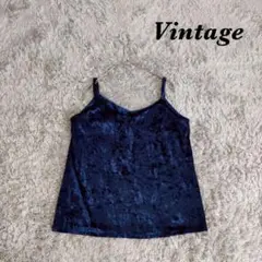 Vintage ヴィンテージ ベロアキャミソール ショート丈 高級感 裏地付のサムネイル