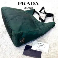 【美品】PRADA プラダ ナイロン キルティングワンショルダーバッグ 三角ロゴ
