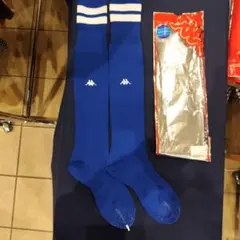 新品 Kappa 青 ストライプ ソックス25〜27cm