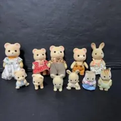 11体まとめ売り シルバニアファミリー うさぎ クマ ファミリー シマリス