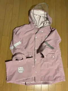 キッズ　レインコート　パープル　100-115 センチ　ランドセル対応　女の子