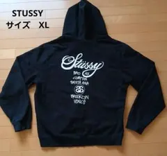 STUSSY　ステューシー　 ジップアップ スウエットパーカー 黒　XLのサムネイル