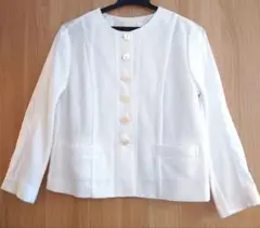 【美品】qualite ホワイト はおり ジャケット メッシュ サイズ2