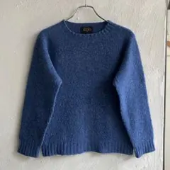 ★ 美品 スコットランド製 BEAMS PLUS シャギードッグ ニット ブルー