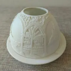 BERNARDAUD ホワイト 陶器 ドーム型キャンドルホルダー 皿付き - メルカリ
