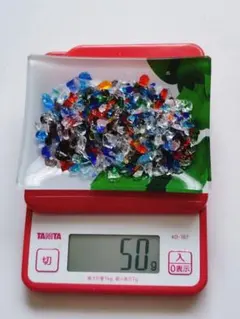 【訳有り】５０グラム、琉球ガラスカレットＢ（ミックス）