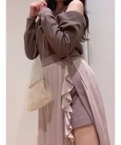 スナイデル SNIDEL プリーツラップスカショーパン （ピンクベージュ）