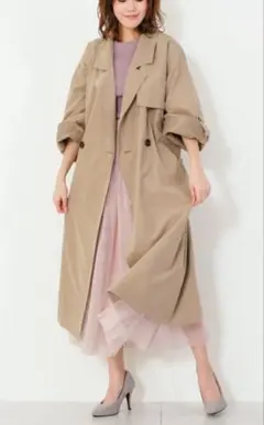 ソーシャルガール ワイドスリーブロング とろみ オーバーサイズ スプリングコート