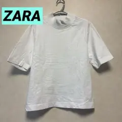 ZARA ハイネック 半袖 カットソー ホワイトSのサムネイル