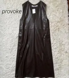 プロボーク provoke フェイクレザー ワンピース 茶色　新品タグ付き
