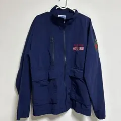 古着 刺繍ロゴ ネイビー ジャンパー ナイロンジャケット アウター 春服ブルゾン