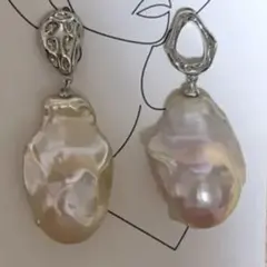 新品　淡水バロックパール ピアス 大粒 ピンク系 シルバーS925