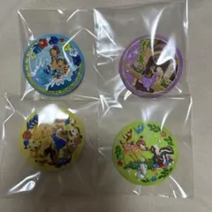 ディズニー 刺繍缶バッジ ラプンツェル 美女と野獣 バンビ リロ スティッチ