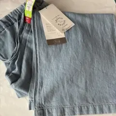 season reason リネン混 4 L ワイドストレートパンツ 中水色