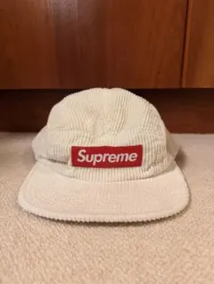 Supreme コーデュロイ　キャップ　クリーム